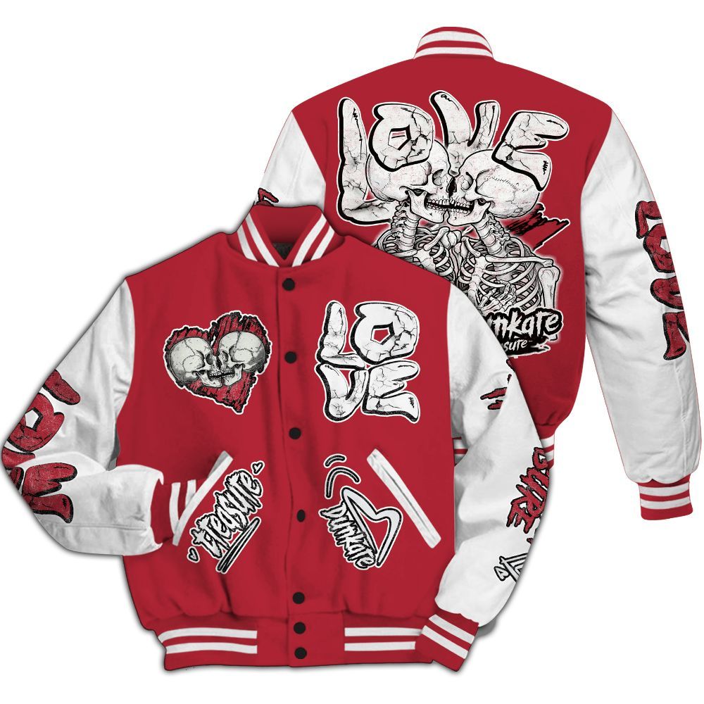 Varsity Jacket To Match Black Toe 14s - Skull Bear All Over Print