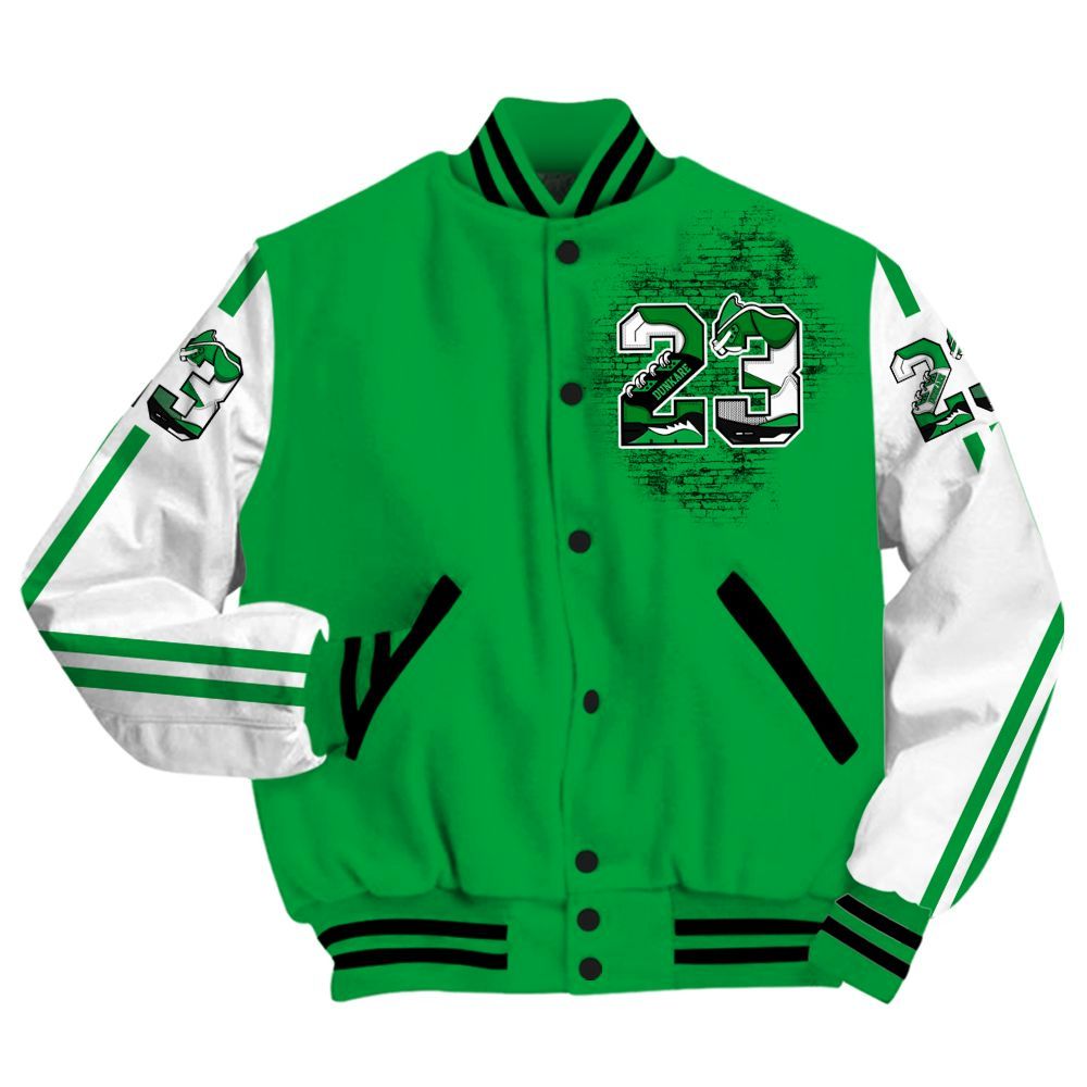 Varsity Jacket To Match Low Lucky Green 1s - Custom Name Number 23 5s All Over Print