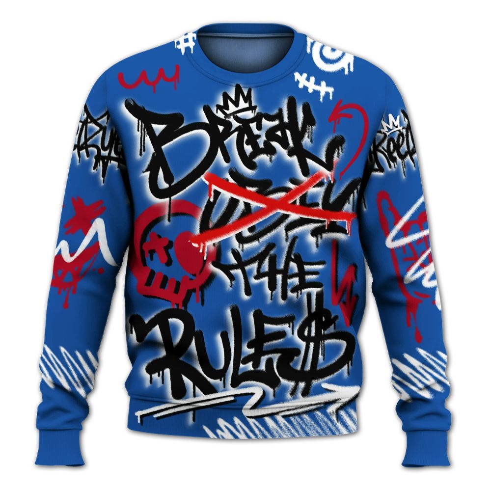 Sweatshirt To Match Air Griffey Max Black Red Navy Blue 1s - Break Rules Streetwear All Over Print