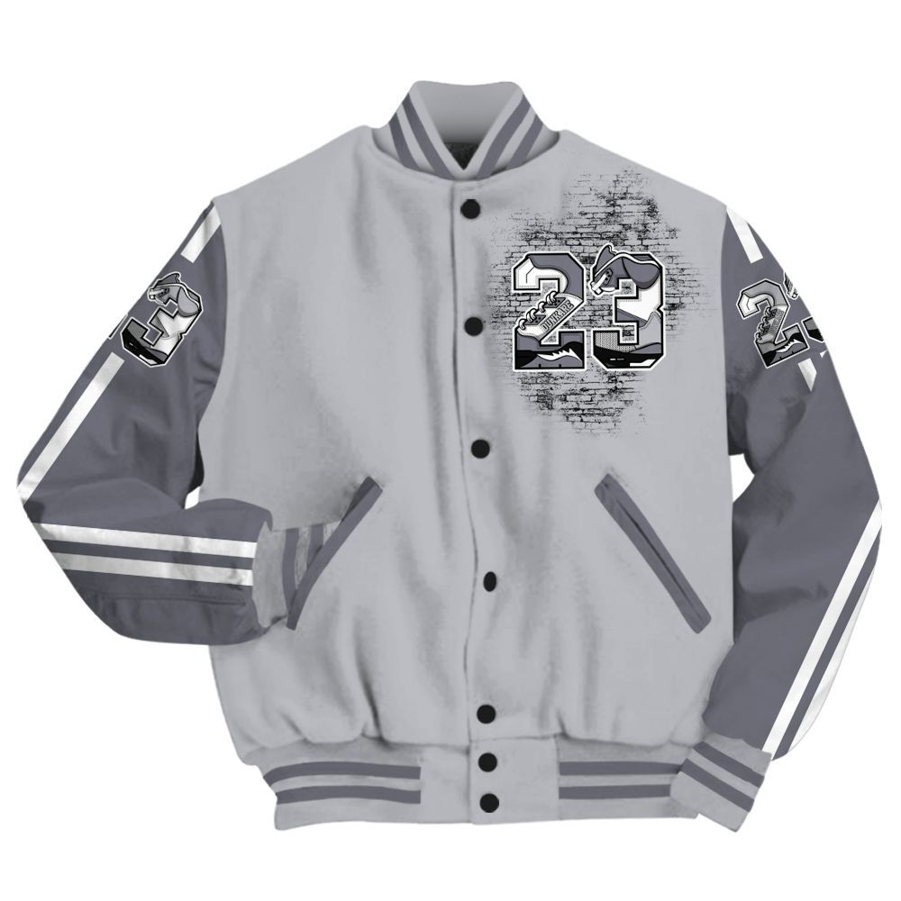 Varsity Jacket To Match Low Cement Grey 11s - Custom Name Number 23 5s All Over Print
