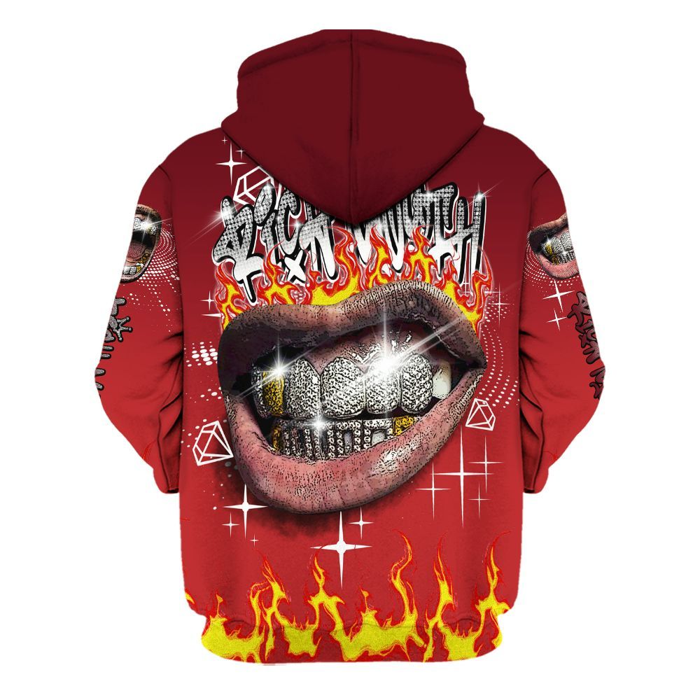 Hoodie To Match Kobe 9 Elite Christmas - Rich Mouth Fire Rap Retro 90s All Over Print