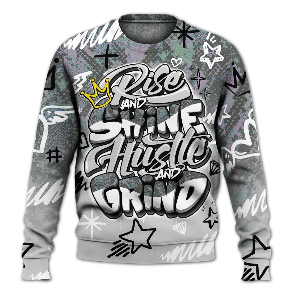 Sweatshirt To Match Low CNY Year Of The Snake 11s - Rise Shine Hustle Grind All Over Print