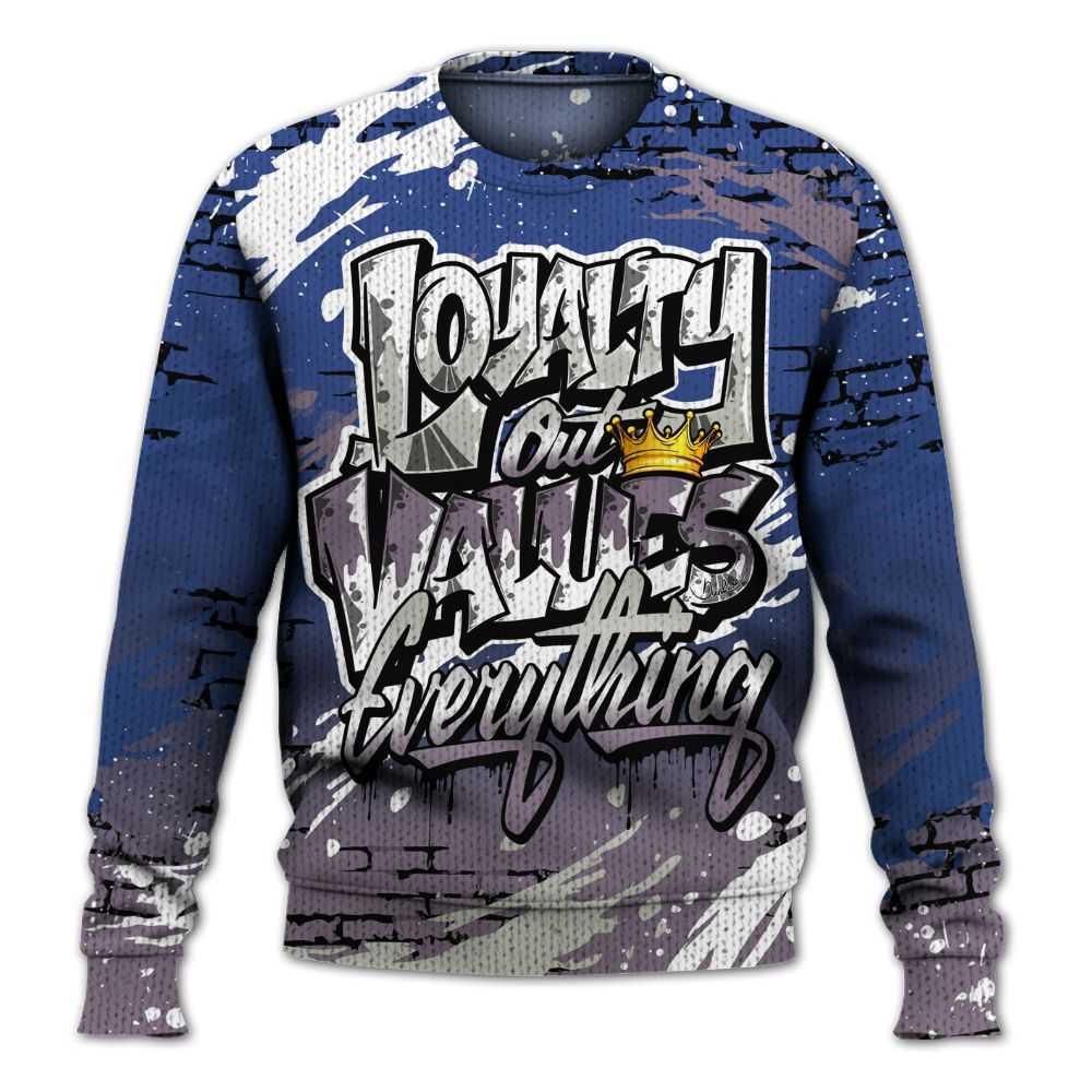 Sweater To Match Low OG Voodoo Alternate 1s - Values Of Loyalty Drip Graphic