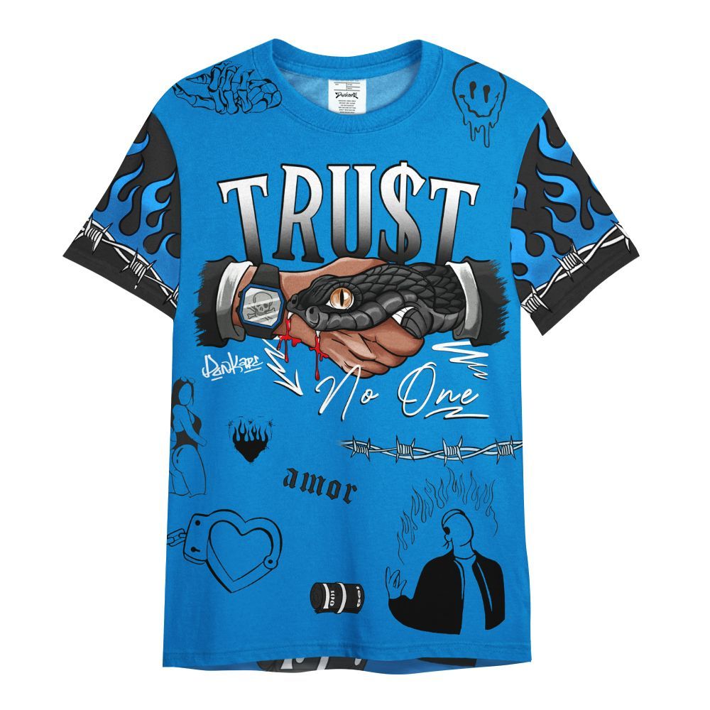 Shirt To Match High OG FragmentxULA White Black 1s - Snake Trust No One All Over Print