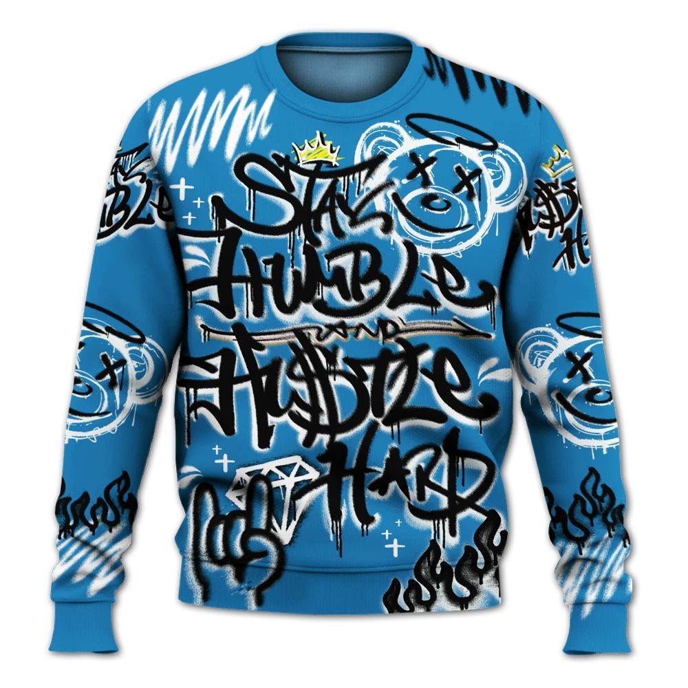 Sweatshirt To Match Retro University Blue 9s - Humble Drip Streetwear Graffity All Over Print