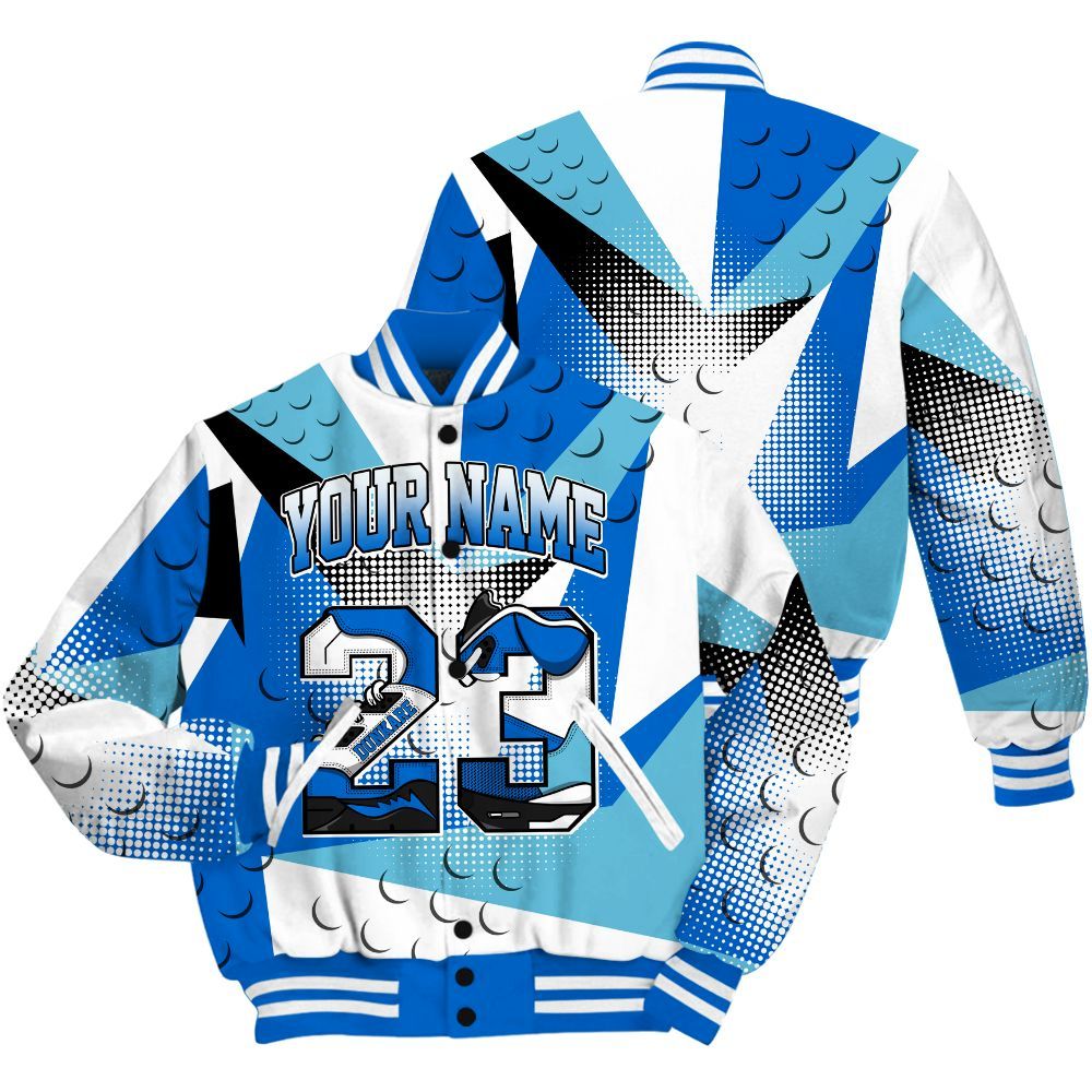 Varsity Jacket To Match Dunk Low Argon Shirt, Poly Custom Name Number 23 5s All Over Print