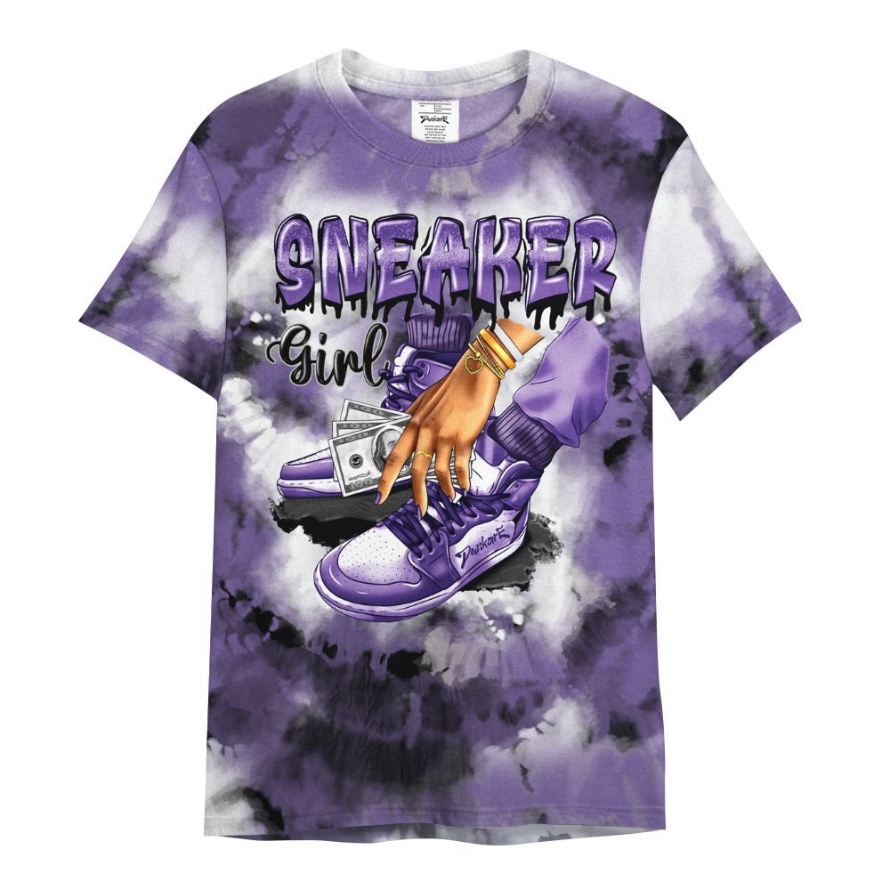 Shirt To Match Dunk Low Black Raspberry - SNEAKER Girl Money Drip Tie Dye All Over Print