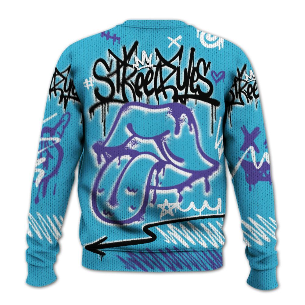 Knitted Sweater To Match Retro Aqua 6s - Break Rules Streetwear