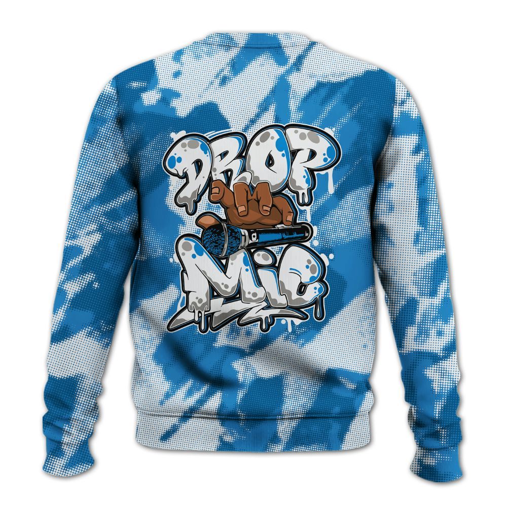Sweatshirt To Match Industrial Blue 4s - Drop Mic Abstract All Over Print