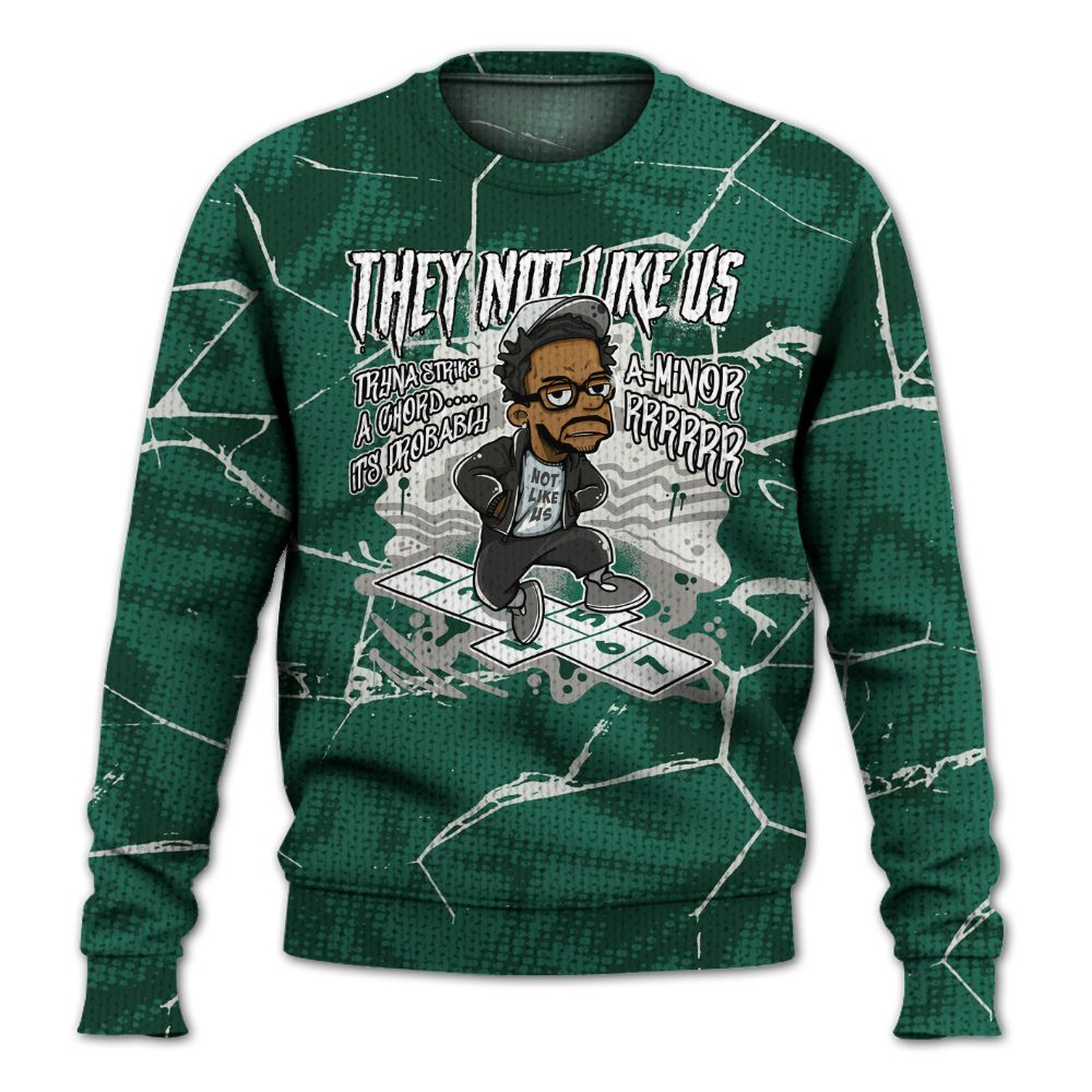 Knitted Sweater To Match Oxidized Green 4s - Hopscotch Dislike Us Graphic Crack
