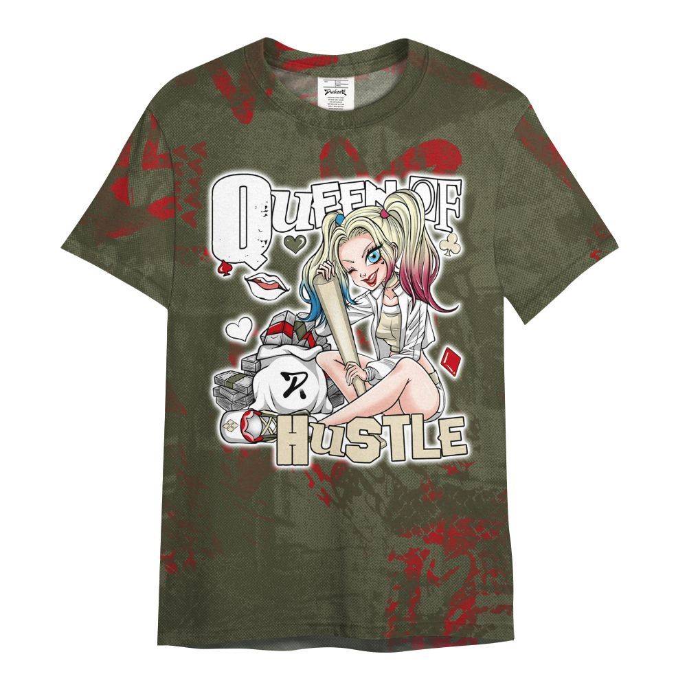 Shirt To Match Travis Scott Low OG Medium Olive 1s - Hustles Quiinn Heart Grunge All Over Print