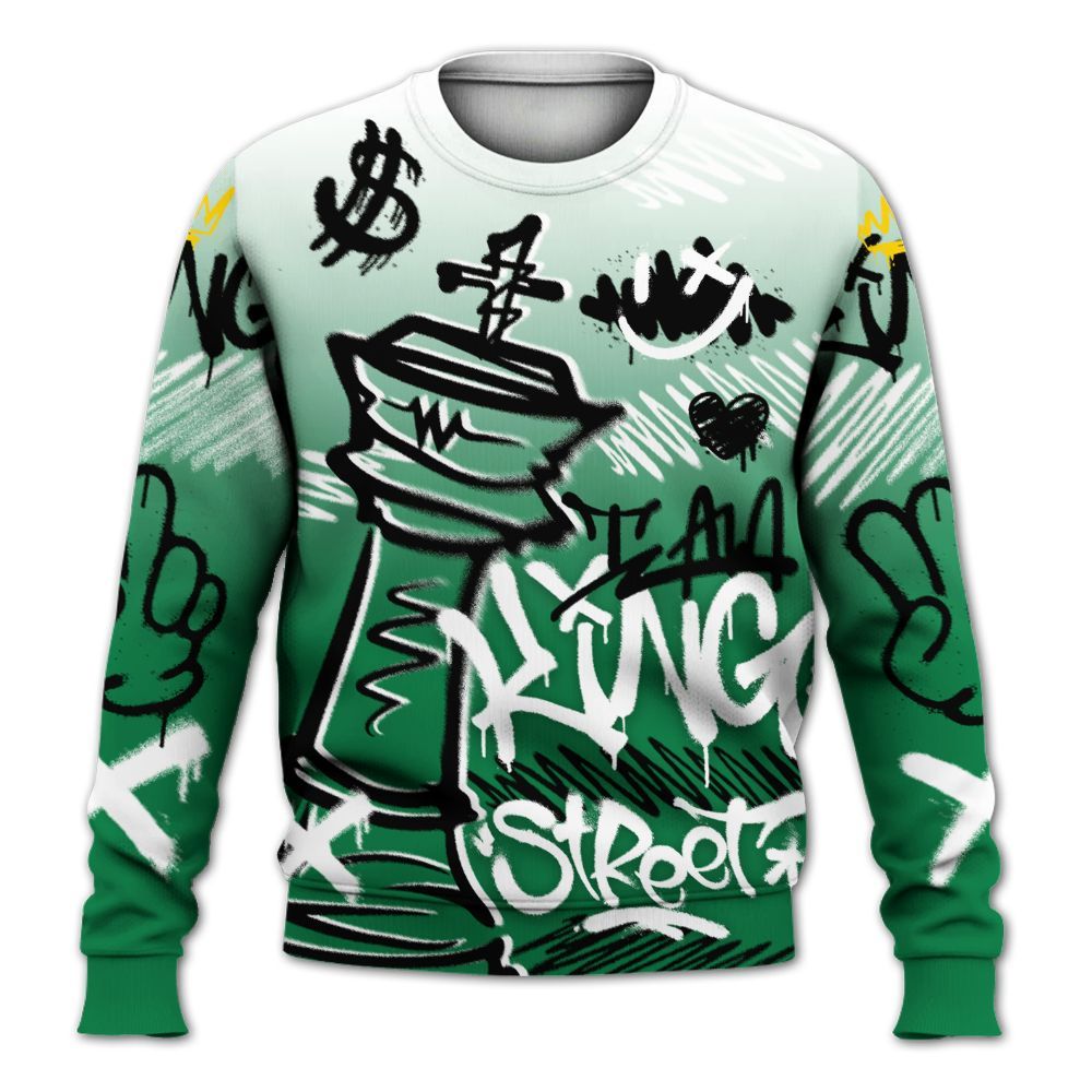 Sweatshirt To Match Pine Green 13s - Street King Chess Streetwear All Over Print