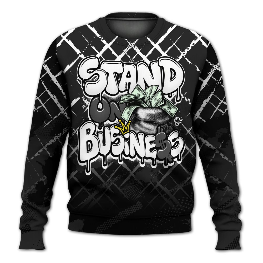 Sweatshirt To Match Black Cat NET 4s - Halftone Stand Business Dripping All Over Print