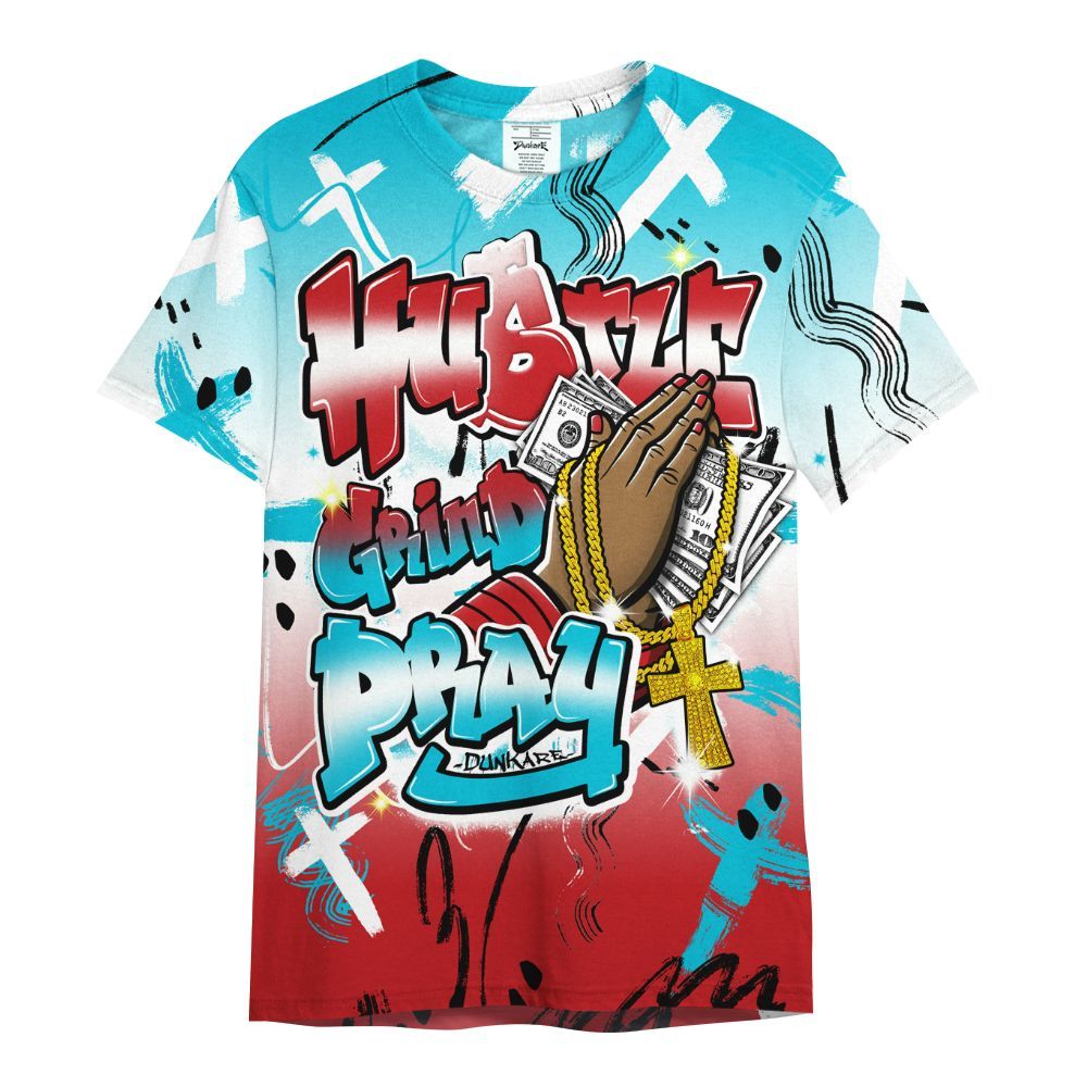 Shirt To Match Dunk Low Fruity Pebbles - Money Hustle Grind Pray All Over Print