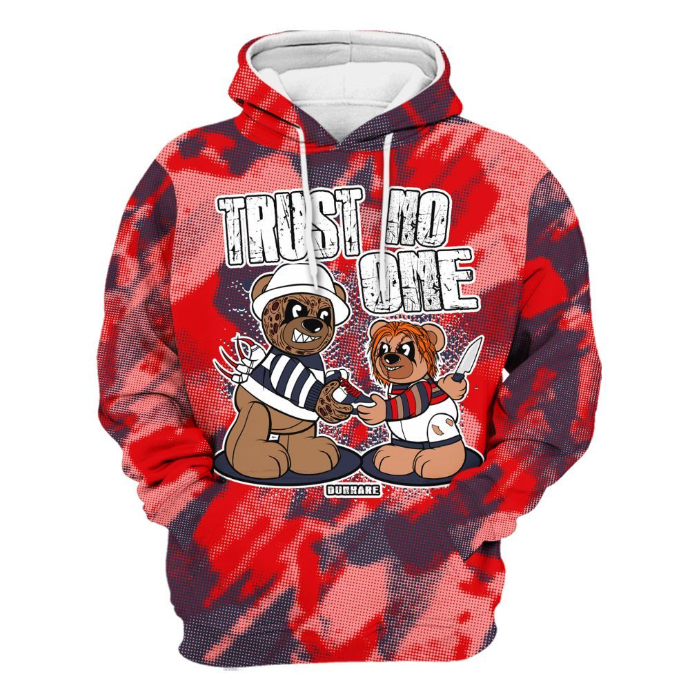 Hoodie To Match Low OG Howard University 1s - Trust No One Bear Abstract Halftone All Over Print