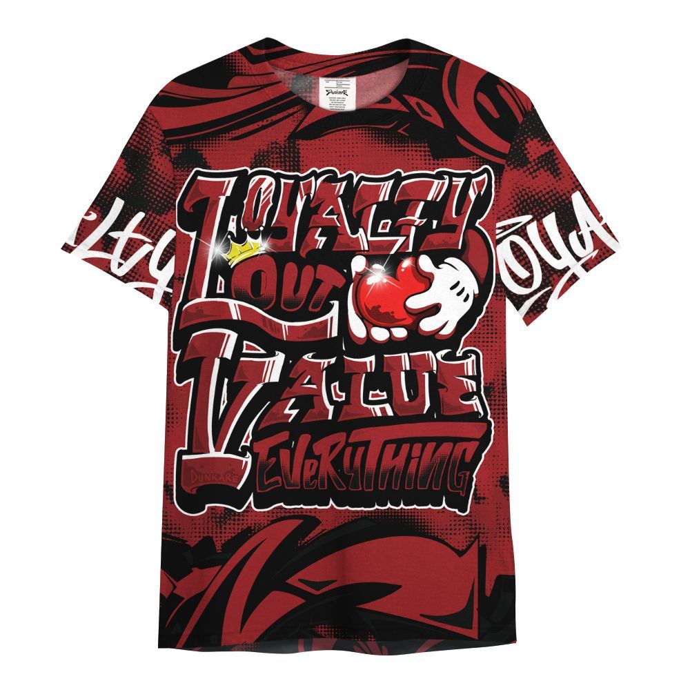 Shirt To Match Alternate Flu Game 12s - Loyalty Out Value Graffiti All Over Print