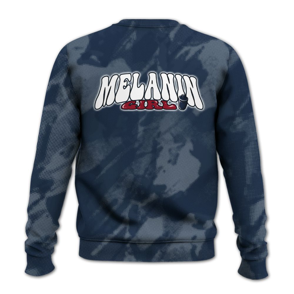 Sweatshirt To Match White Midnight Navy 6s - MelaninGirl Abstract Halftone All Over Print