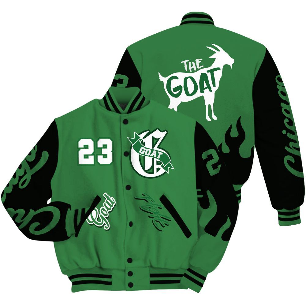 Varsity Jacket To Match Lucky Green 1s - The G.O.A.T Flight Streetwear All Over Print