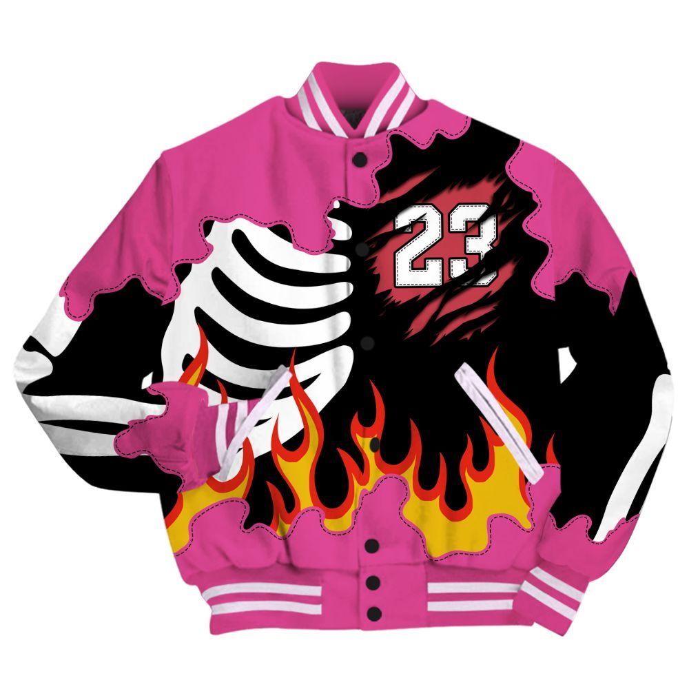 Varsity Jacket To Match KD 4 Aunt Pearl - Burning Skeleton 23 G.O.A.T All Over Print