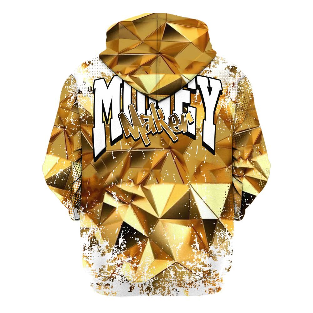 Hoodie To Match NET Gold 4s - Move In Silence Money Street Retro All Over Print