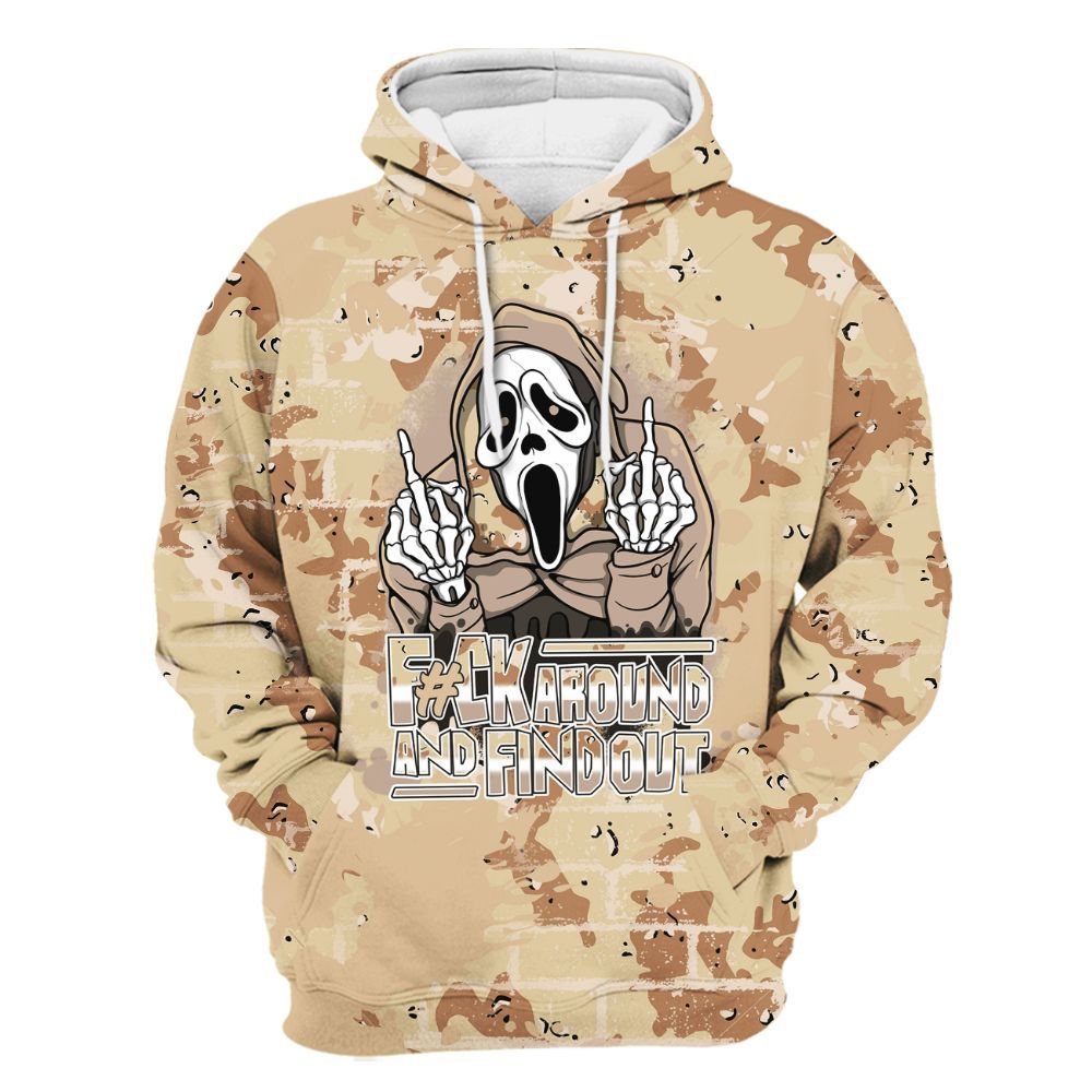 Hoodie To Match Desert Camo 3s - F#CK And Find Out Graphic Halloween All Over Print