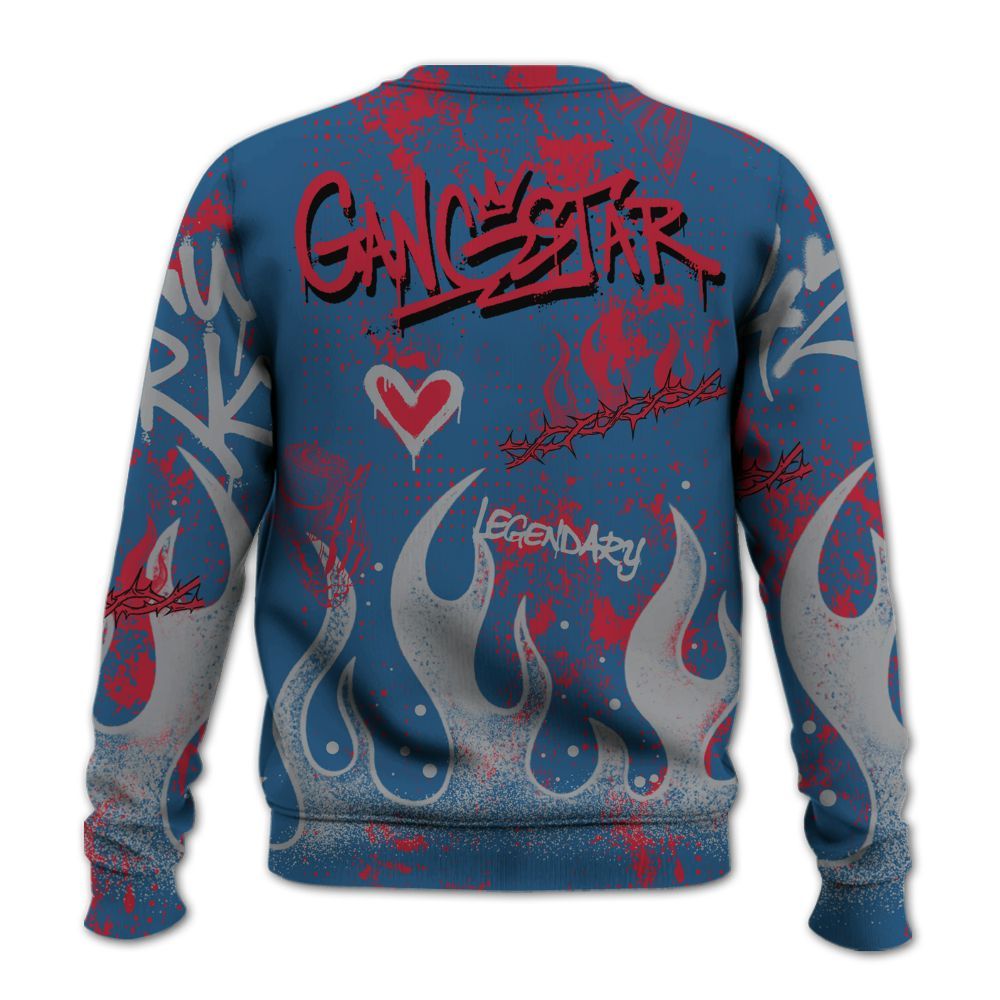 Sweatshirt To Match Rare Air 3s - Lucky Money Paid In Full Graffiti All Over Print