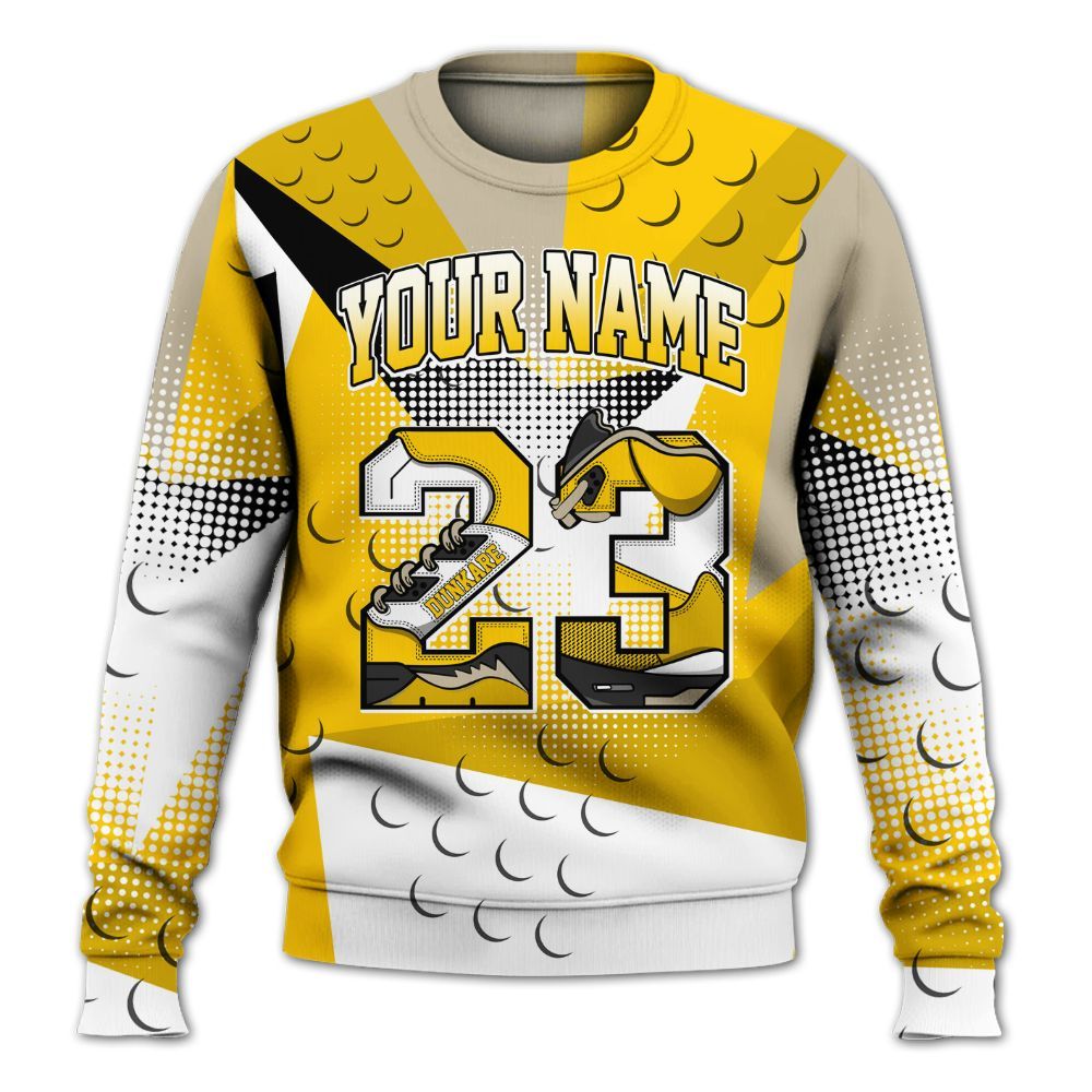 Sweatshirt To Match Vivid Sulfur 4s - Poly Custom Name Number 23 5s All Over Print