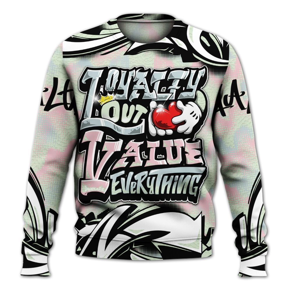 Sweatshirt To Match Spring Is In The Air 3s - Loyalty Out Value Graffiti All Over Print