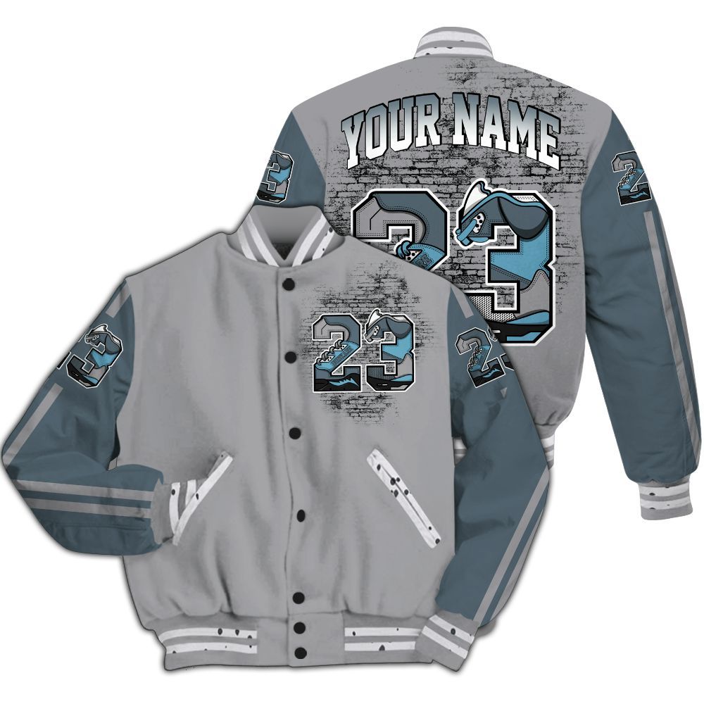Varsity Jacket To Match Retro Light Graphite Wolf Grey 5s - Custom Name Number 23 5s All Over Print