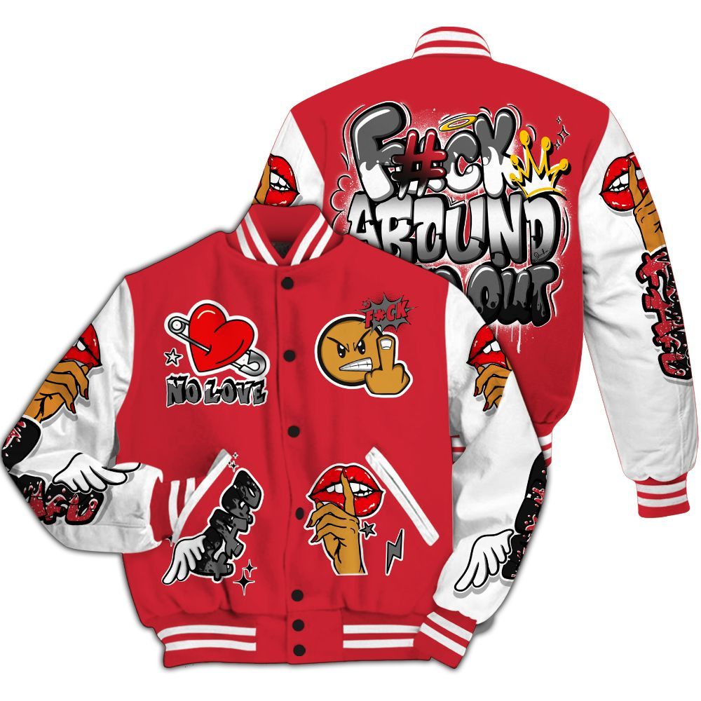 Varsity Jacket To Match Bunny 2025 8s - FK Around Find Out All Over Print