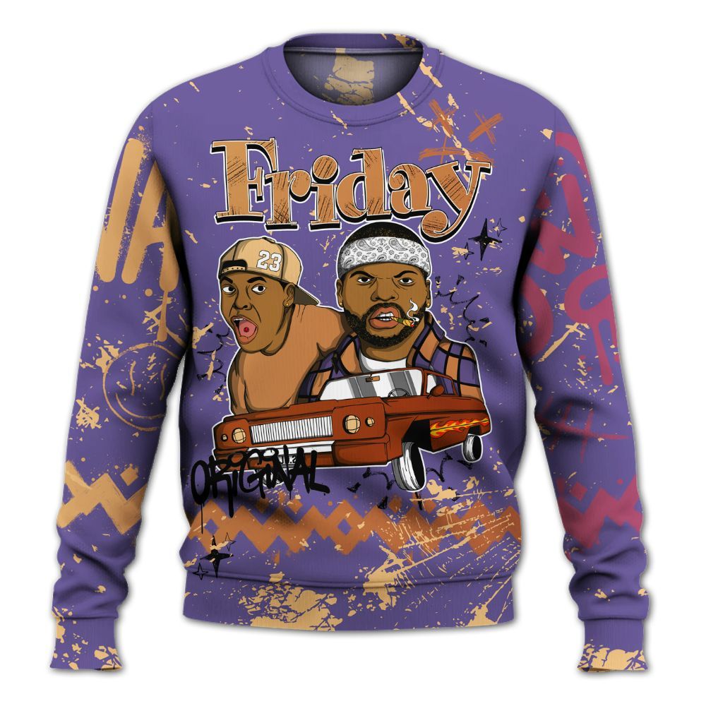 Sweatshirt To Match Book Sunset 1s - Friday Sneaker Crayon All Over Print