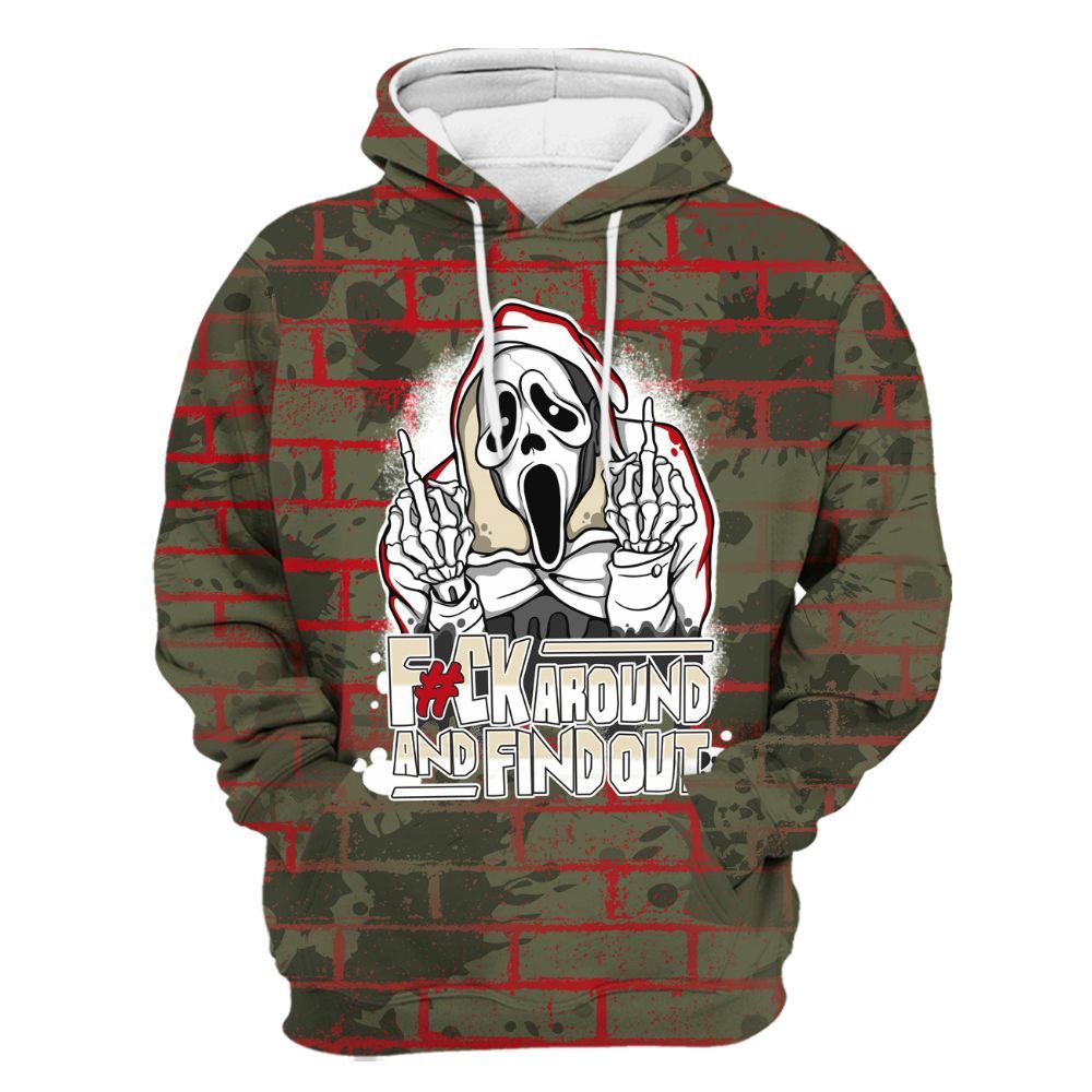 Hoodie To Match Travis Scott Low OG Medium Olive 1s - F#CK And Find Out Graphic Halloween All Over Print