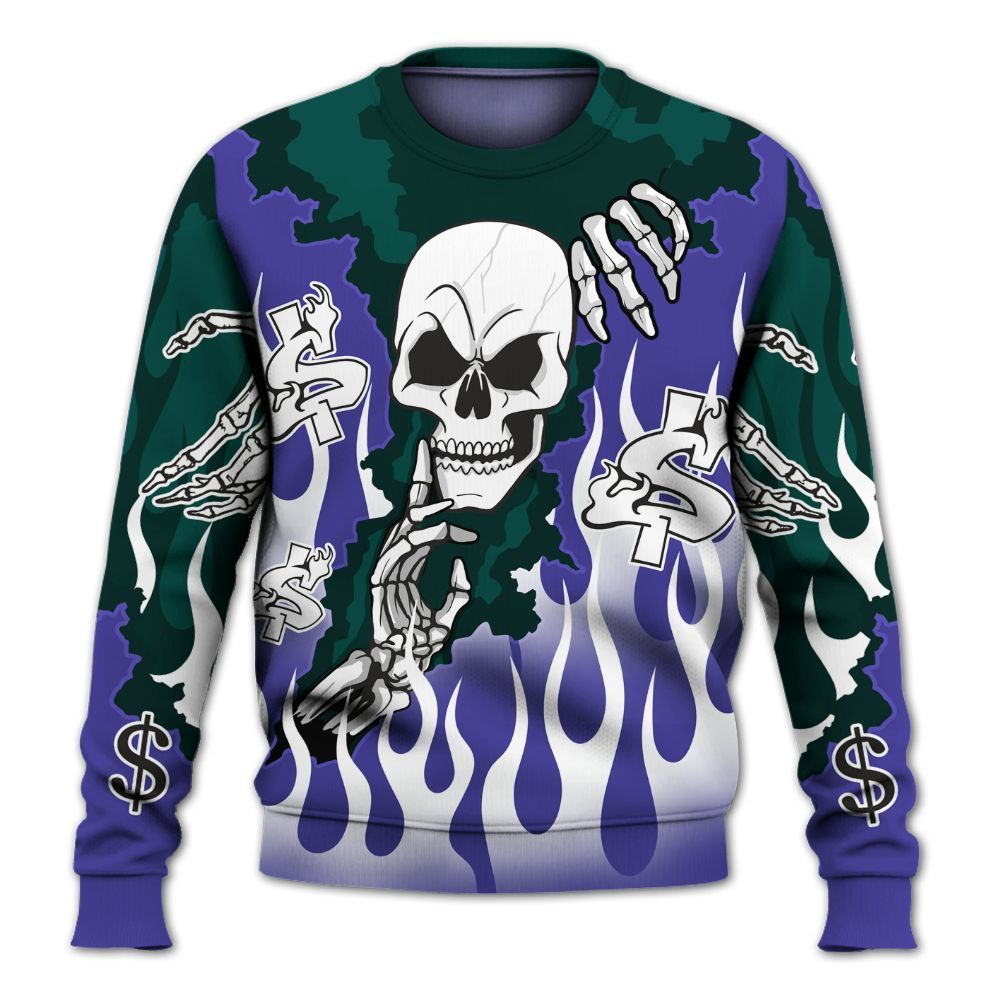 Sweatshirt To Match Retro Grape 5s - Ones Move In Silence All Over Print