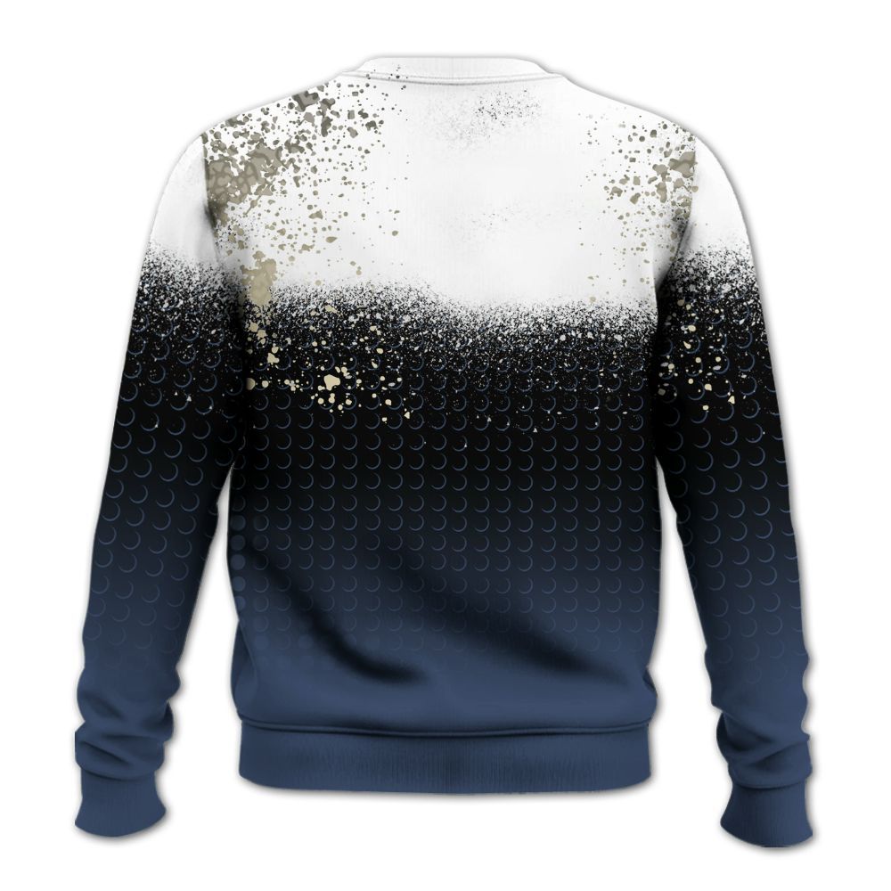 Sweatshirt To Match Diffused Blue 3s - Halftone Time Is Money All Over Print