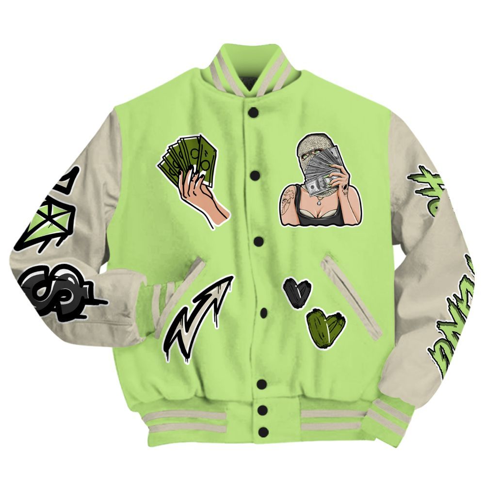 Varsity Jacket To Match Air Max Stussy Action Green - Hustling Unique All Over Print