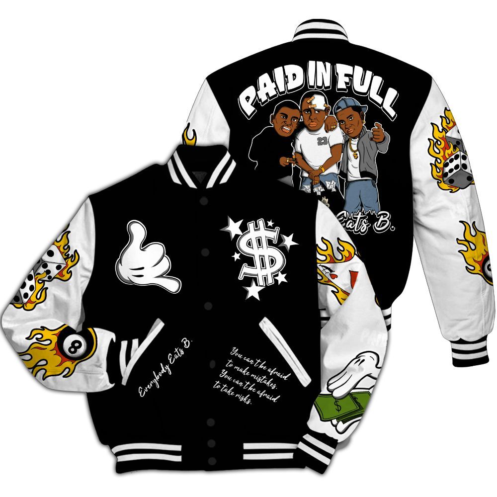 Varsity Jacket To Match Black Chrome 6s - Everybody Paid In Full Graphic All Over Print