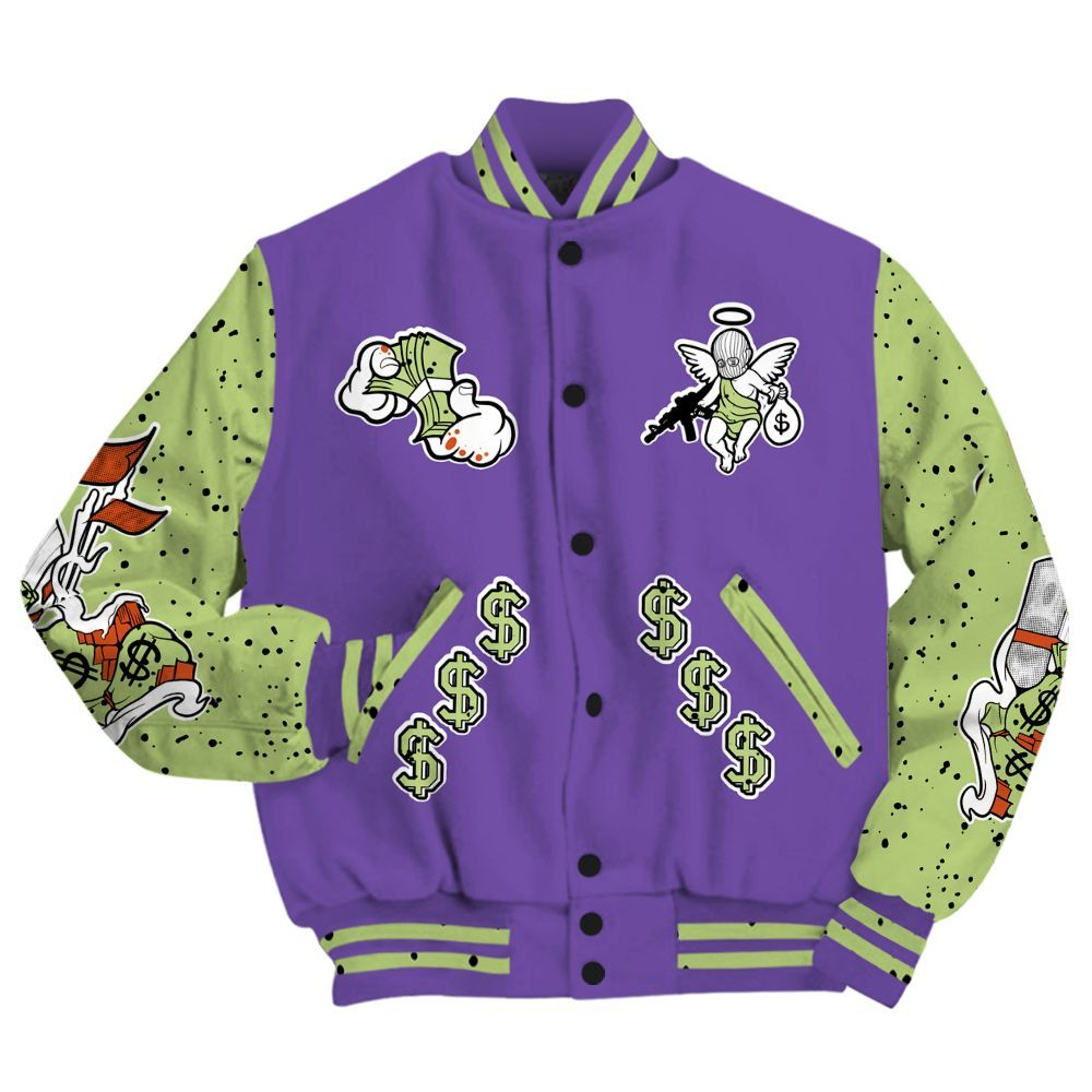 Varsity Jacket To Match Canyon Purple 4s - Ones Move In Silence Graphic All Over Print