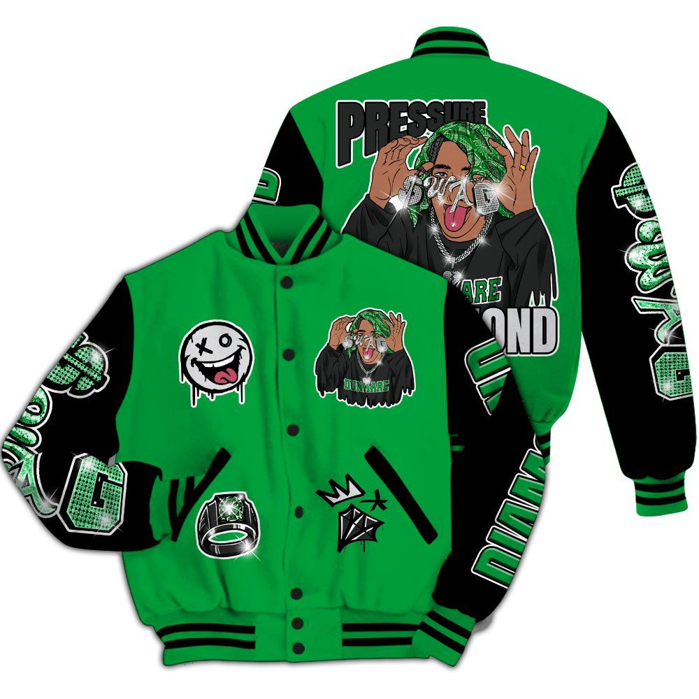 Varsity Jacket To Match Low Lucky Green 1s - Pressures Makes Varsity Jacket To Match All Over Print