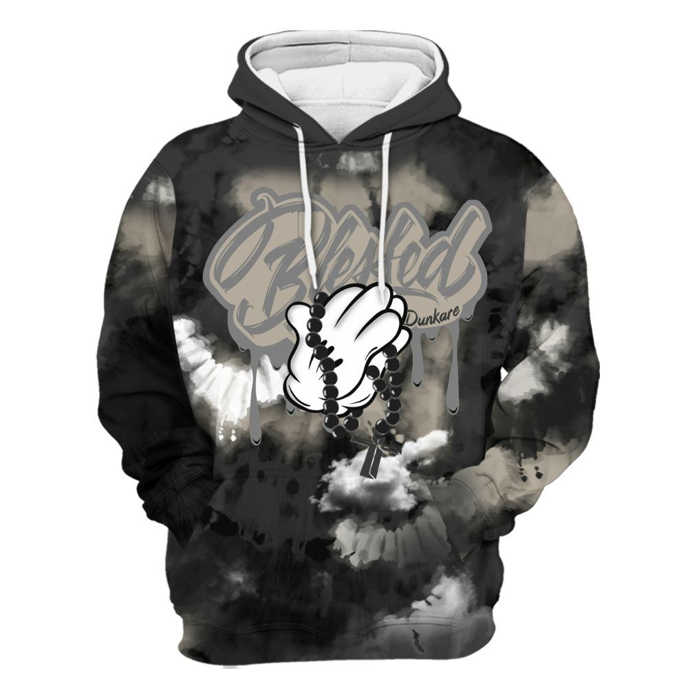 Hoodie To Match RM Light Bone 4s - God Blessed Tie Dye All Over Print