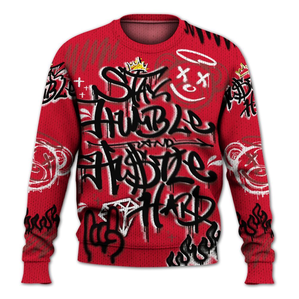 Knitted Sweater To Match Air Max Sunder Gore Tex Fire Red - Humble Drip Streetwear Graffity