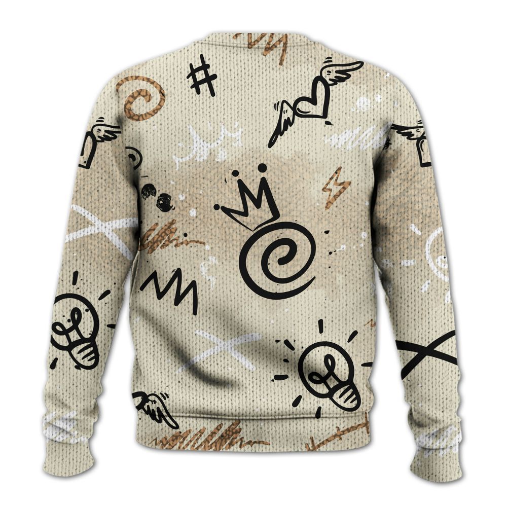 Knitted Sweater To Match Orewood Brown 3s - Drip Been Di2ferent