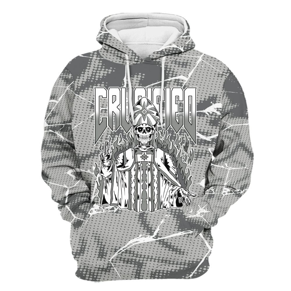 Hoodie To Match Paris Olympics 4s - Crucified Skeleton Crack All Over Print