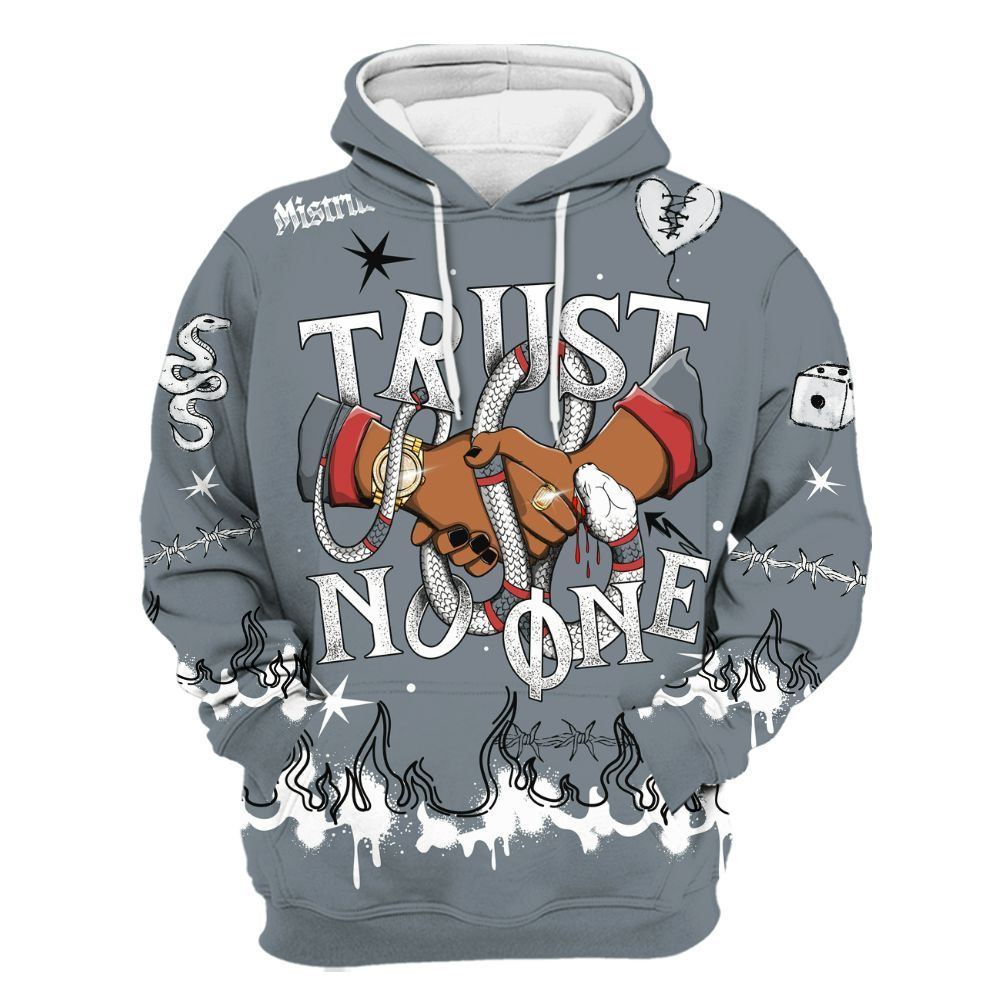 Hoodie To Match Wolf Grey 13s - Trust No One Snake-Bite Doodle Crayon All Over Print