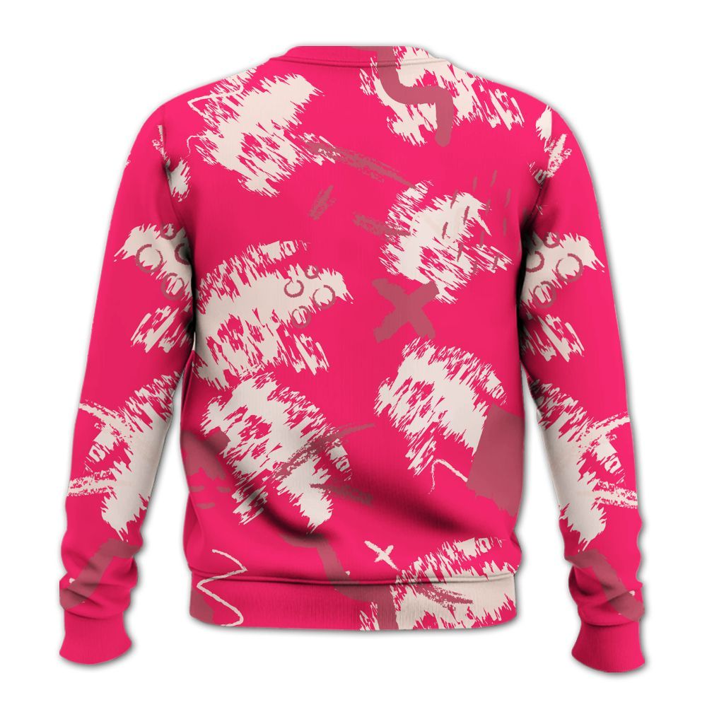 Sweatshirt To Match A'One Hyper Pink Shirt, Hustle Grind Pray Retro All Over Print