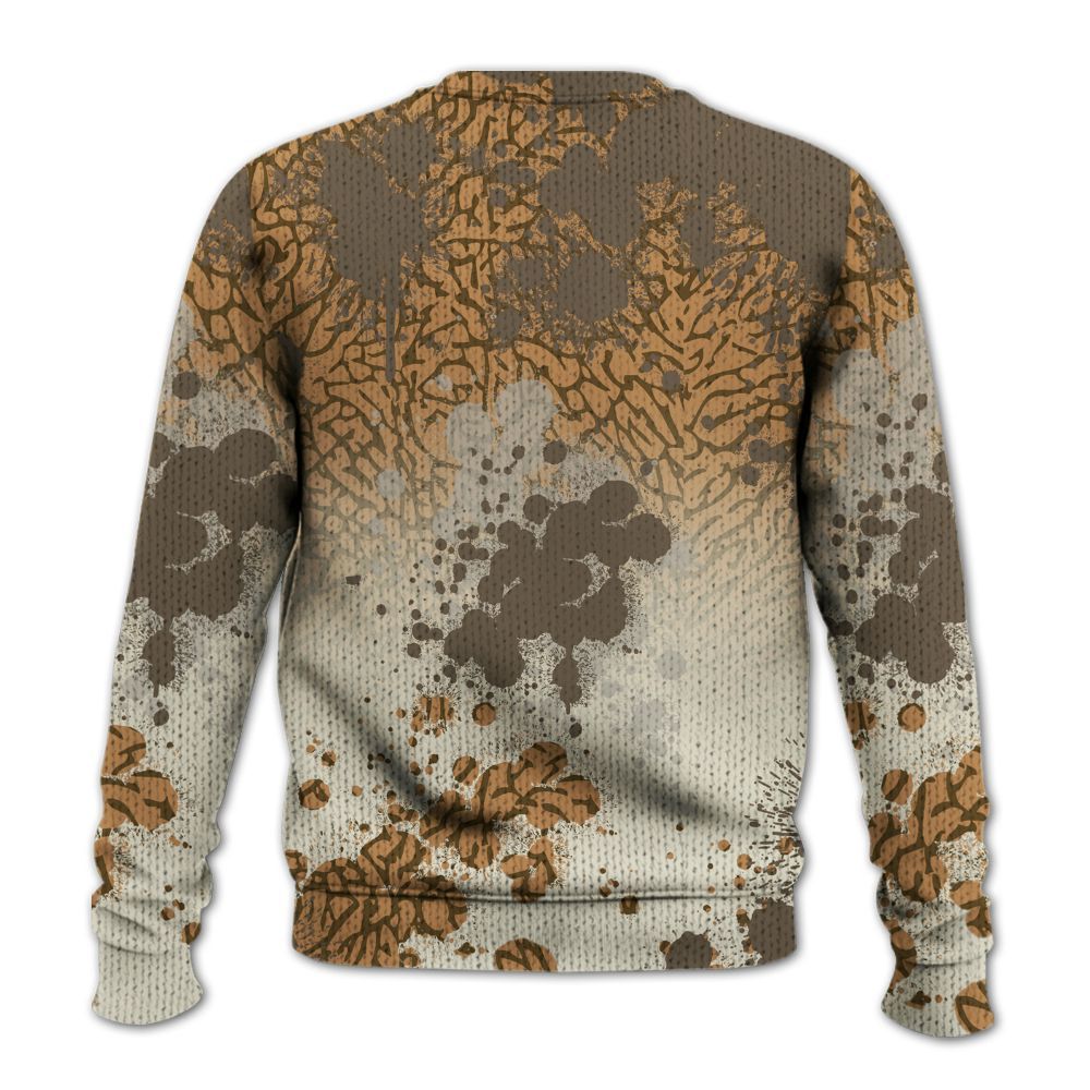 Knitted Sweater To Match Orewood Brown 3s - God Blessed Ink Drip