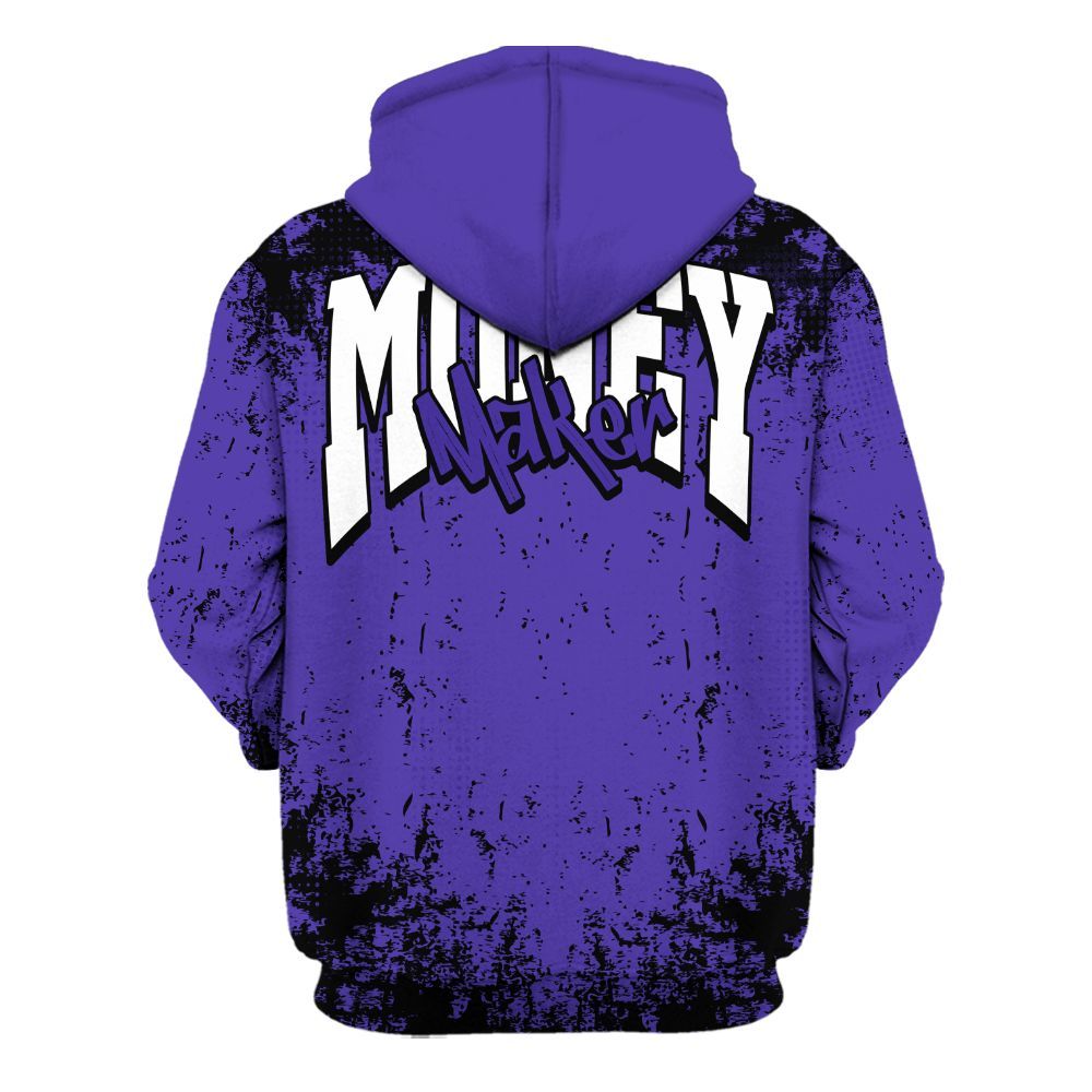 Hoodie To Match Field Purple 12s - Move In Silence Money Street Retro All Over Print