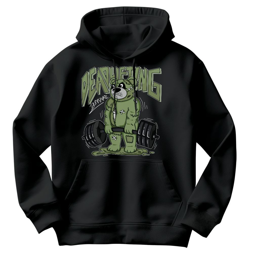 Sweatshirt To Match Oil Green 4s - Deadlifting Bear Graphic