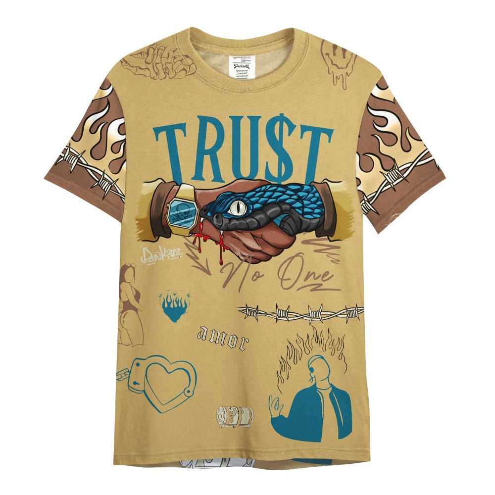 Shirt To Match Retro Cacao Wow 4s - Snake Trust No One All Over Print