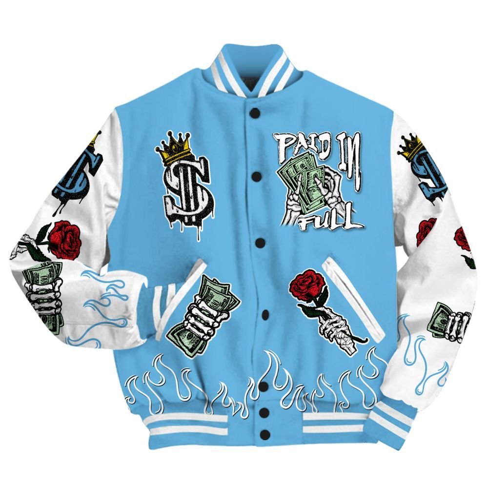 Varsity Jacket To Match Melo 12s - Fire Everybody Paid In All Over Print