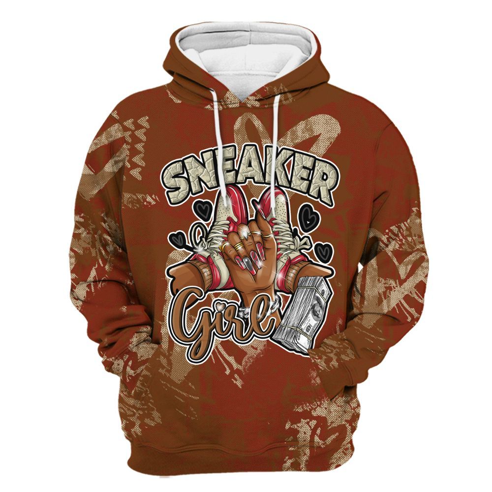 Hoodie To Match Archaeo Brown 5s - Sneakerz Girlz Heart Grunge All Over Print